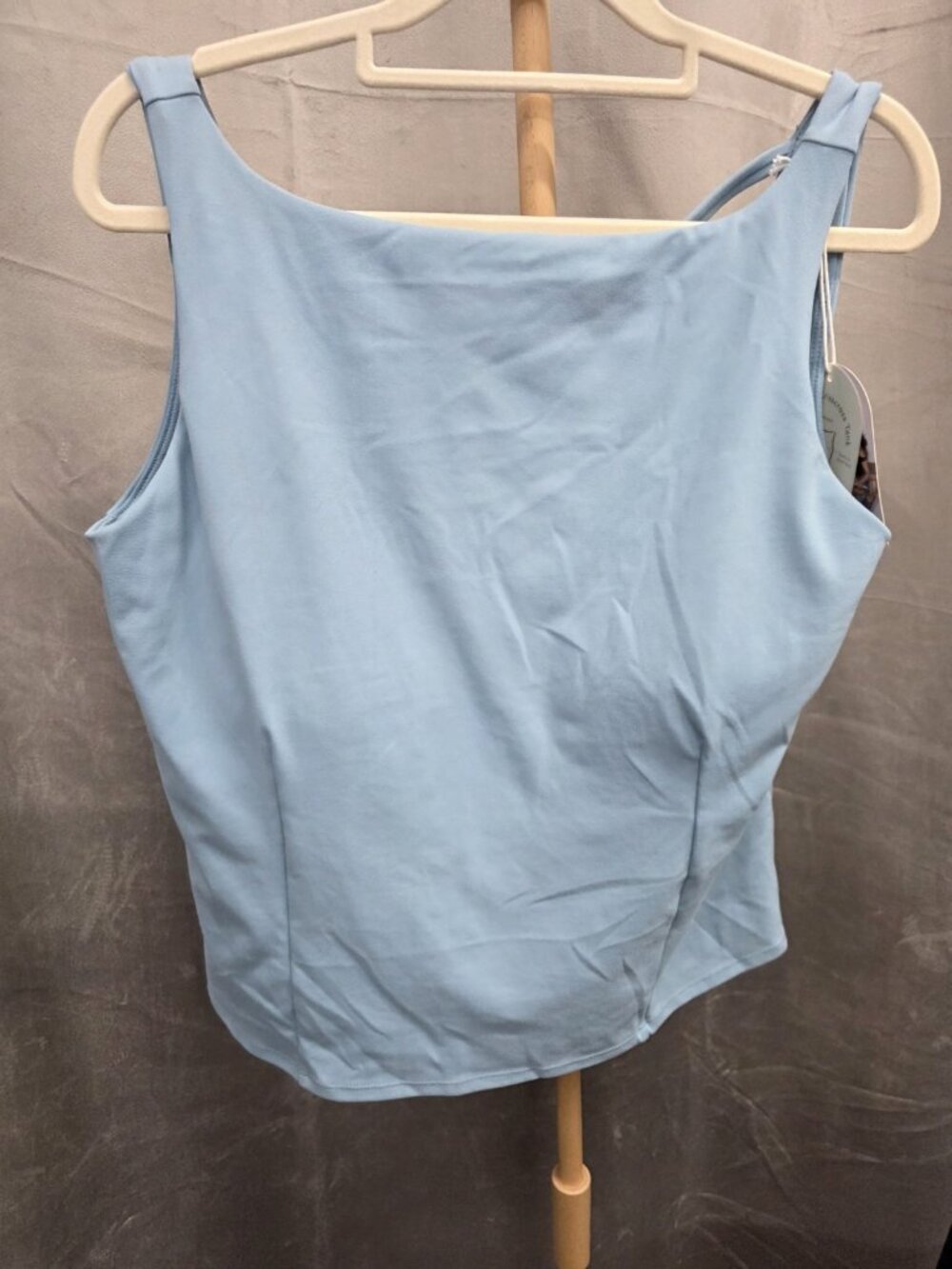 Blogilates Boatneck Crisscross Tank Top Built In Shelf Bra Blue Women's. WL327